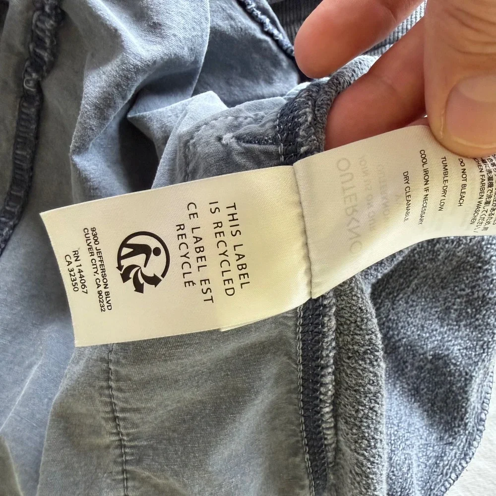 Outerknown Blue French Terry Sweatpants Drawstring Joggers Size Large